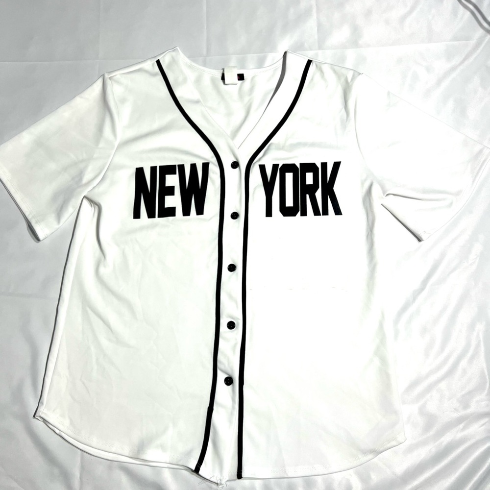 Men’s White New York Baseball Jersey